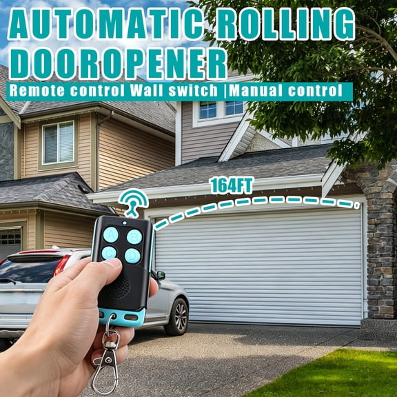 sexaoalx800N Garage Door Opener, 1/2HP Electric Roll-Up Door Opener with 2 Remote Controls, Automatic Rolling Shutter Opener for Warehouse Barn