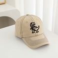 thumbnail image 5 of Krdevn White Dinosaur Embroidery Contrast Stitch Washed Kids Baseball Cap Adjustable Casual Outdoor Sun Hat for Toddler Boys Girls, 5 of 9