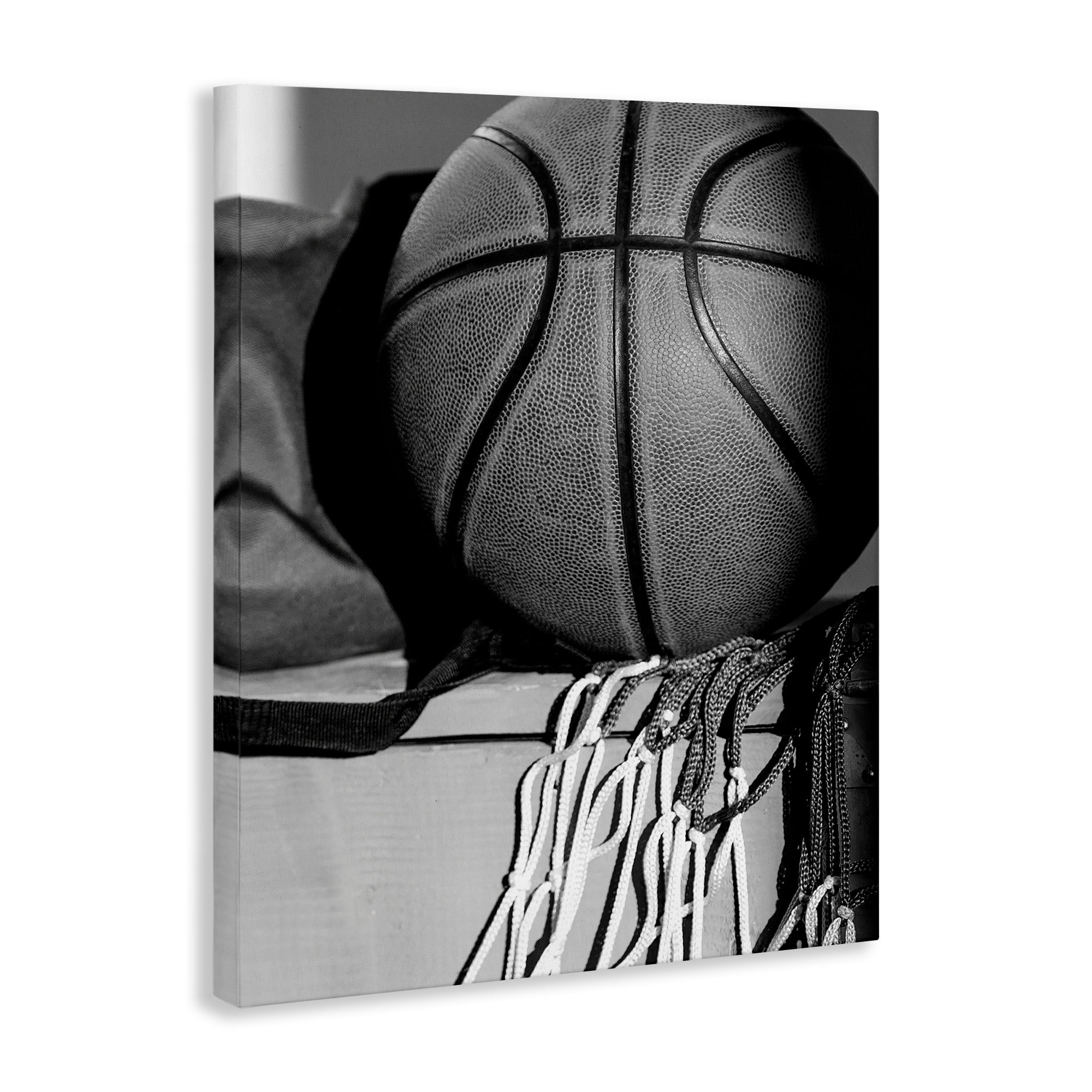 Stupell Industries Basketball Sport Still Life Sports Photography Wrapped Canvas Art Print Wall Art, 24 x 30