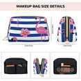 thumbnail image 5 of Naloa Flamingo Leather Makeup Bag for Purse Travel, Portable Small Cosmetic Organizer for Women and Girls, Make up Bag with Zipper, 5 of 8
