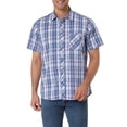 thumbnail image 1 of Unique Bargains Big & Tall Men's Shirts Short Sleeve Button Down Plaid Check Dress Shirts, 1 of 6