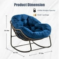 thumbnail image 2 of Villeston Outdoor Patio Rocking Chair, Oversized Papasan Rocker with Padded Cushion, Navy Blue, 2 of 9