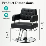 Betisef Adjustable Height Barber Chair for Hair Stylist W/ Hydraulic Pump, 360-Degrees Swivel Hair Chair for Spa Beauty & Salon, Black