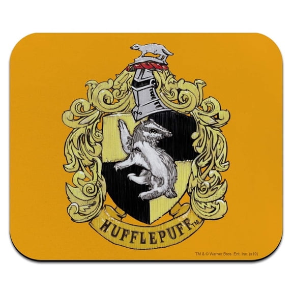 Harry Potter Hufflepuff Painted Crest Low Profile Thin Mouse Pad Mousepad