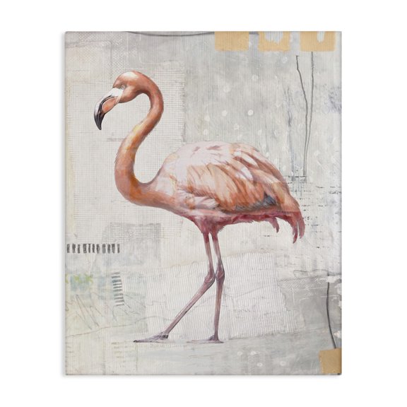 Stupell Industries Bohemian Modern Flamingo Collage Canvas Art, 36 x 48, by Karen Smith
