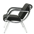 thumbnail image 4 of Kinbor PU Leather Office Guest Reception Bench Waiting Room Chairs Black Steel, 4 of 7