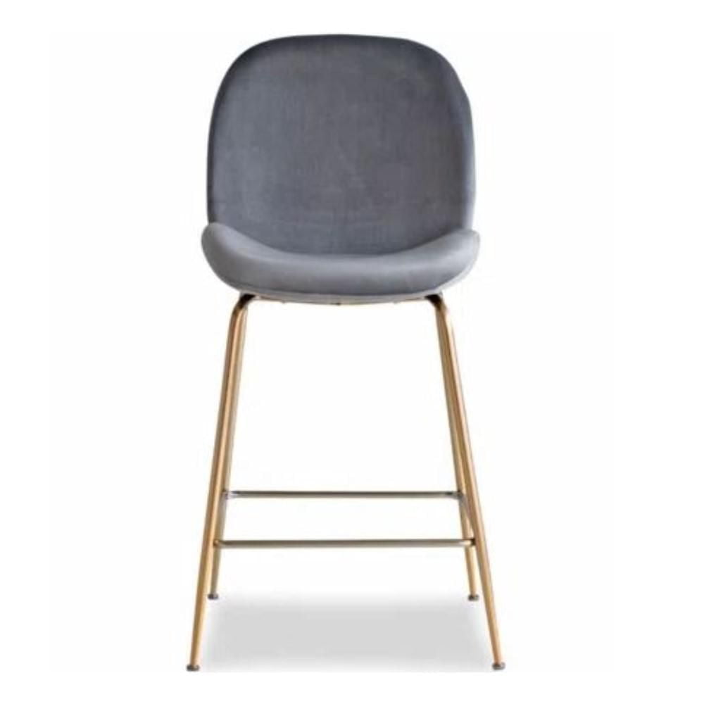 Tabouret avec pieds en métal doré – Tabouret élégant et stylé, parfait pour les bars ou les tables hautes, doté d'un siège rembourré rose confortable et de pieds dorés élégants pour une touche moderne