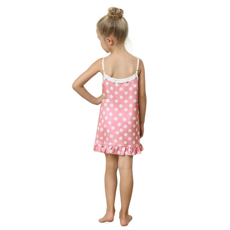 EFINNY Nightgowns Mom and Daughter Matching Family Sleeveless Nightdress Polka Dot Suspender Nightdress for Girls 6 12Y