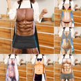 thumbnail image 2 of ZHAOCHENG Delantal divertido con personalidad, novedad, imagen clara y real, sin mangas, correa, impermeable, poliéster, hombre musculoso, delantal de cocina, suministros para el hogar4, 2 of 5