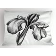 thumbnail image 1 of Floral Pillow Sham Dotwork Style Hand Drawn Lily Blooms Dramatic Vintage Botany Garden Pattern, Decorative Standard Queen Size Printed Pillowcase, 30 X 20 Inches, Black and White, by Ambesonne, 1 of 2
