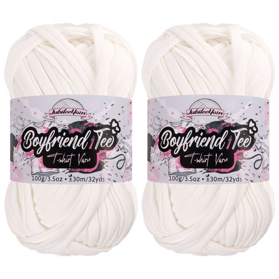JubileeYarn Boyfriend Tee Yarn – 100g/Skein Polyester - Angel - 2 Skeins