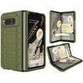 thumbnail image 5 of Case with Clip for Google Pixel Fold (2023), Nakedcellphone Rugged Phone Cover and [Rotating Ratchet] Belt Hip Holster Holder View Stand Combo - Olive OD Green, 5 of 10
