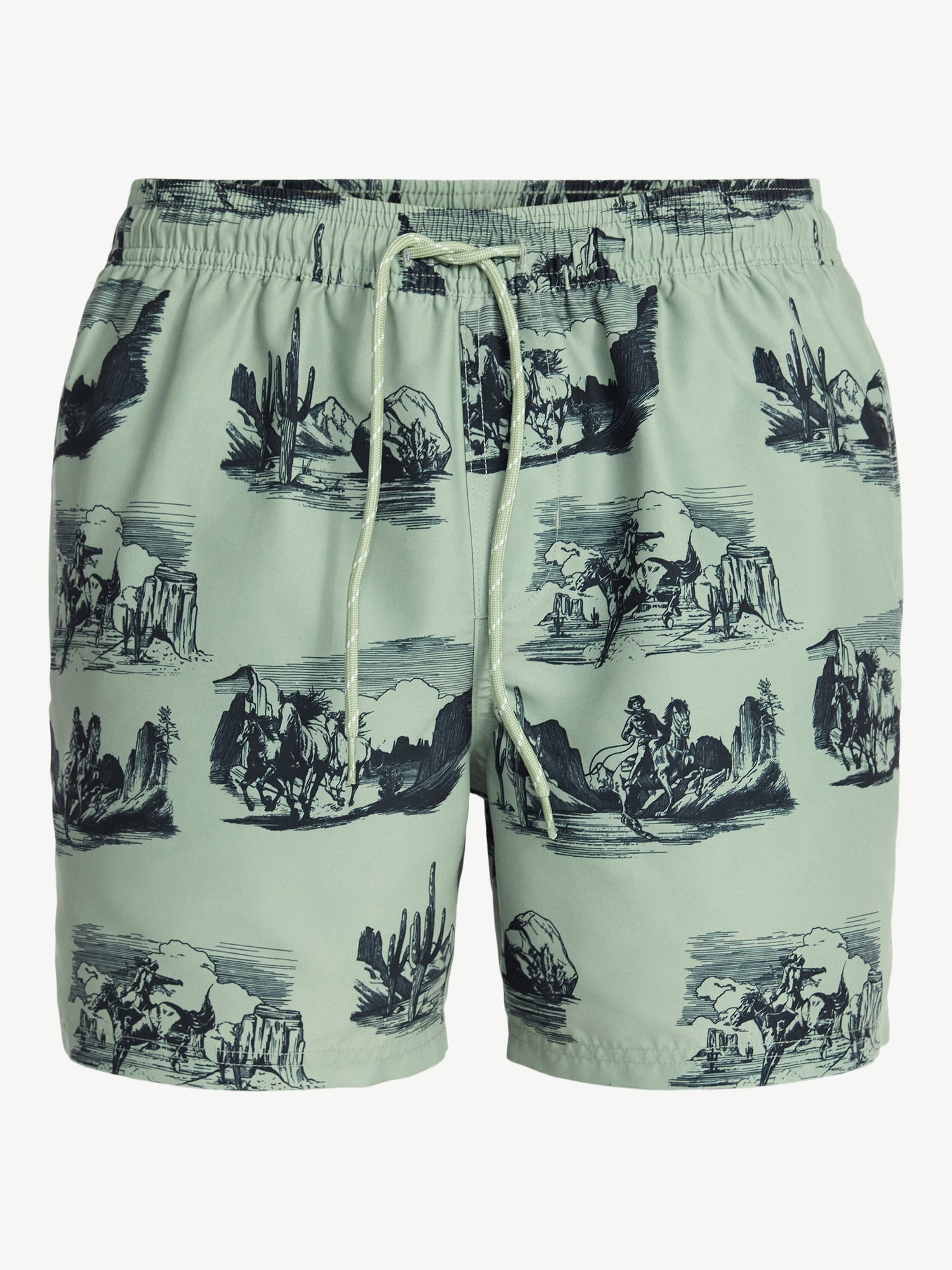 No Boundaries Men's & Big Men's Elastic Swim Trunks, 5" Inseam, Size S-5XL