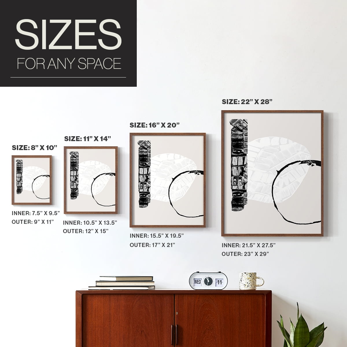 Zen Shapes I Framed Print - Solid Wood in Single Picture Frame Solid Wood 2 Framed Print