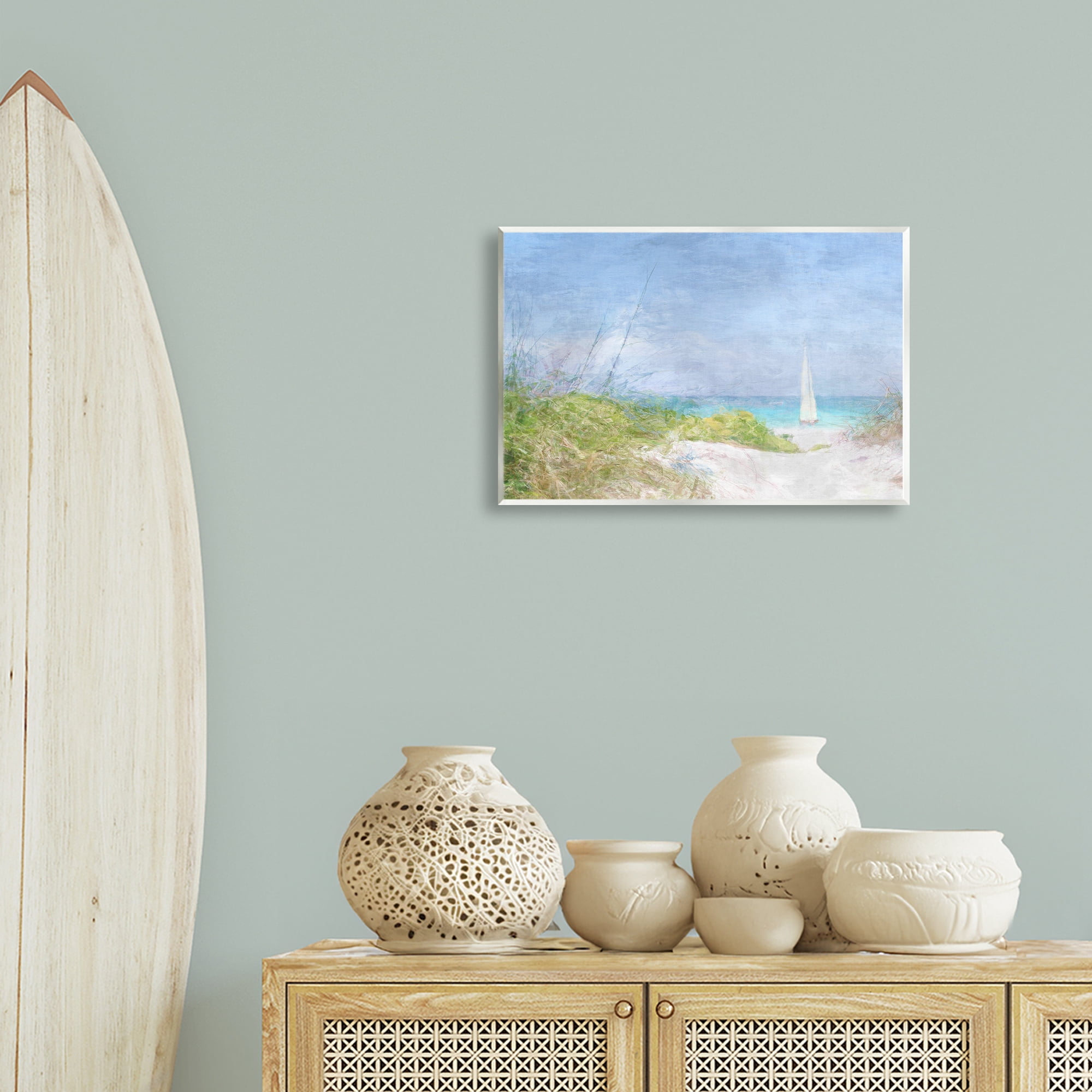 Stupell Industries Solitary Yacht Seascape Coastal Painting Unframed Art Print Wall Art, 19 x 13