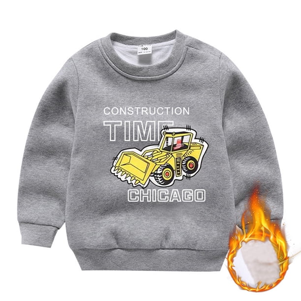 Gibobby Sudaderas de lana para niños espesar manga larga cuello redondo niños pequeños invierno cálido camisa suéter tops(Gris, 2-3 Años)
