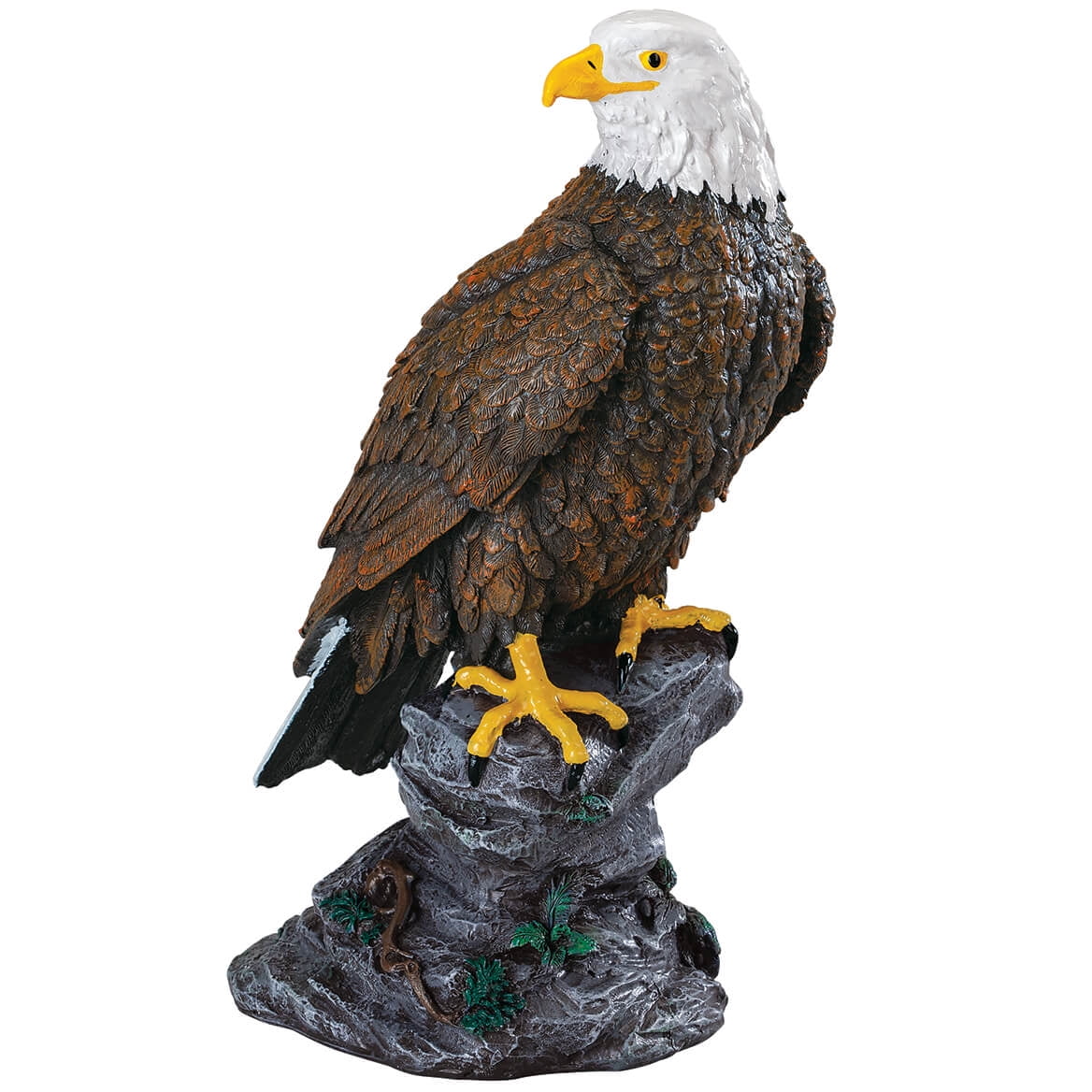 12 StealStreet SS-G-54153 Bald Eagle Head & Bust Statue with Feather on Wood Base