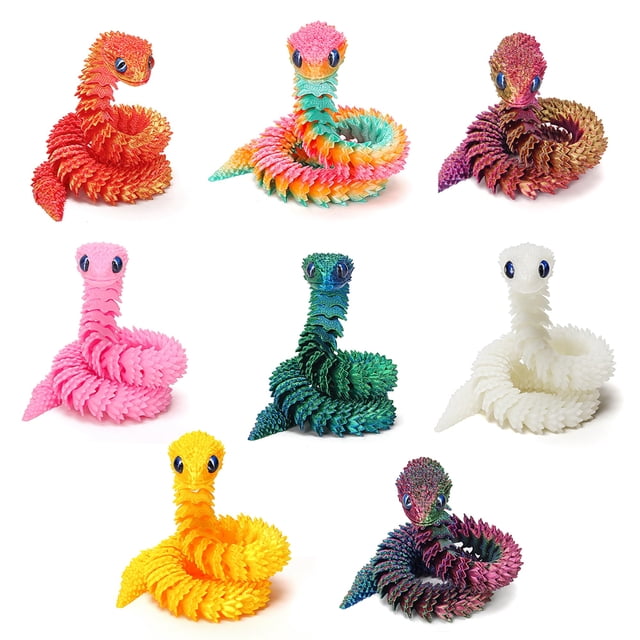 Figura de juguete uyrzwek, serpiente flexible impresa en 3D de 12 pulgadas