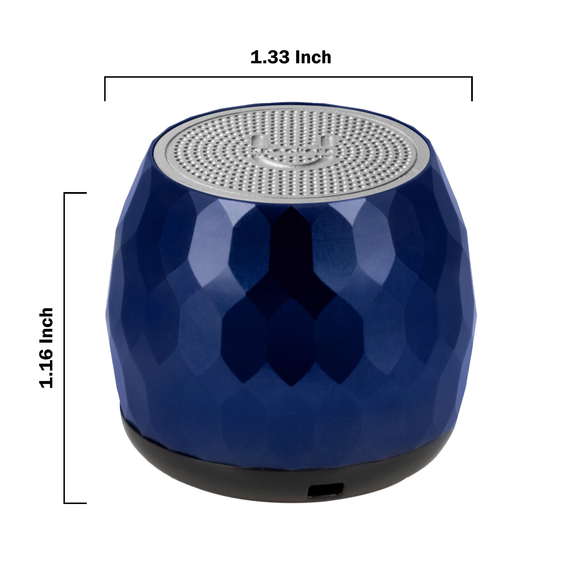 Fashionit U Speakers Micro Bluetooth Computer Speaker 2-Pack Bundle with Matching Speaker, Built-In Mic & Selfie Remote Control, for Workspace, Desktop, Laptop, Mobile, Tablet, PC - Glam Midnight Blue