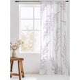 thumbnail image 3 of Sheer Curtains 84 Inches Long, Pink Purple Tree Branches Semi Sheer Curtains Light Filtering Window Treatment, Farmhouse Nature Botanical Privacy Voile Drapes for Living Room Bedroom 52x84 Inch, 3 of 7
