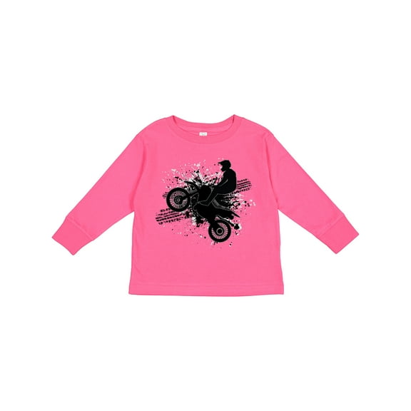 Inktastic Motocross Dirt Biking Bmx Boys or Girls Long Sleeve Toddler T-Shirt