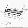 thumbnail image 6 of KES Hanging Pot Rack for Kitchen, 24 inch Kitchen Pot Pan Rack Organizer Wall Shelf With 12 Hooks Wall Mounted, 6 of 10