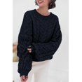 thumbnail image 3 of PRETTYGARDEN Womens Sweaters Spring 2025 Cable Knit Long Sleeve Crewneck Oversized Sweater Chunky Pullover Loose Outfits, 3 of 8