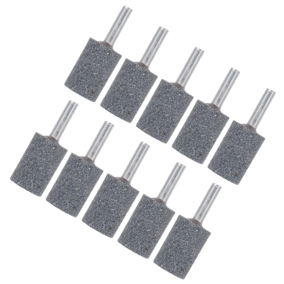 Uxcell 10-Pack Abrasive Mounted Stone Grinding Bits, 1/4 IN(6mm) Shank Polishing Sanding Drill Bit 0.79IN(20mm) Dia Cylinder [Gray]