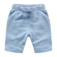 thumbnail image 2 of YTDSCS Kids Baby Boys Cotton Shorts Elastic Waist Knee Length Casual Five Pants Toddler with Pockets Solid Summer Jogger Shorts Pants for Boys 9 M-10Y, 2 of 9