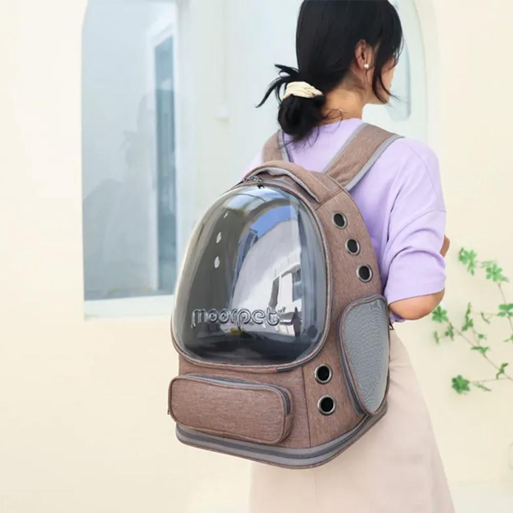 Pet Backpack Pet Carrier, 27lb Max, Large Transparent Bubble Window, Multiple Air Vents, Pet Carrier for Travel & Outdoor Adventures