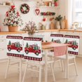 thumbnail image 2 of Christmas Truck Chair Covers Set of 1 Farm Cow Pine Tree Snowing Red Black Plaid Chair Back Covers Stretch Removable Washable Slipcovers Protector for Dining Room Kitchen Party Decor, 2 of 5