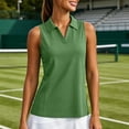 thumbnail image 2 of Golf Shirts for Women Sleeveless V Neck Workout Tank Tops Collared Quick Dry Tennis Running Polo Shirts, XL, 2 of 6