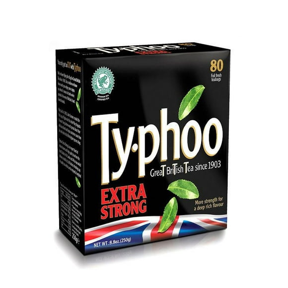 Thé Typhoo extra fort 250 g, 80 sachets du thé