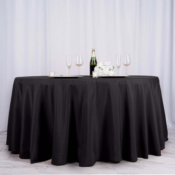 Efavormart Round Tablecloth, 108 Inch Stain & Wrinkle Resistant Washable Table Cloth, Decorative Polyester Fabric Table Cover for Banquet, Wedding, Dining- Red
