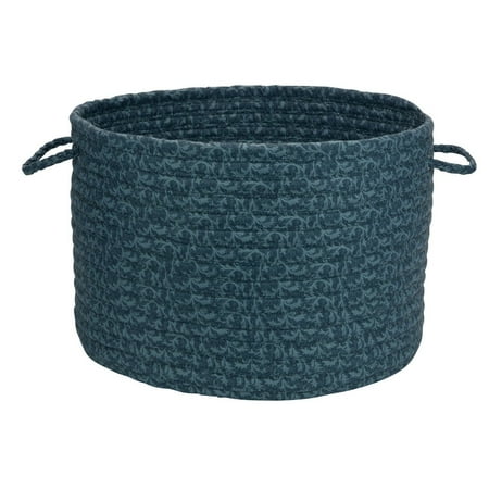 

Colonial Mills 14 Blue Hand Braided Round Basket
