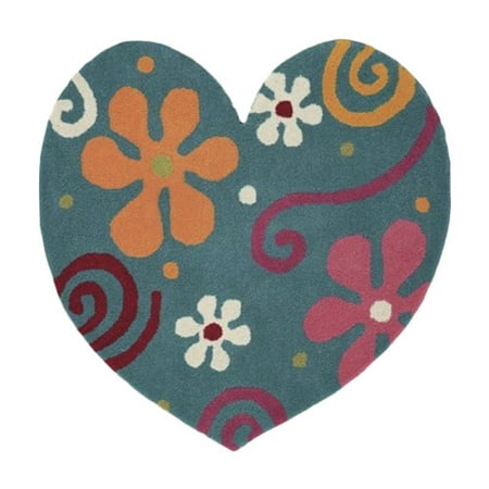 Crescent Drive Rug Company Fantasia Heart Light Turquoise Area Rug