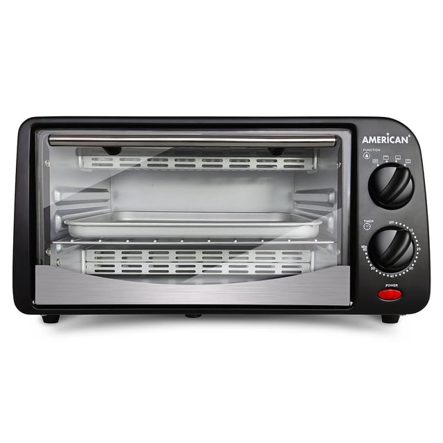 HORNO ELÉCTRICO AMERICAN 5636 9 LITROS 4 PANES negro