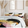 thumbnail image 6 of Ambesonne Fashion Duvet Cover Sets, Retro Lady Sketch Art, 2-King, Orange Black Pink, 6 of 7