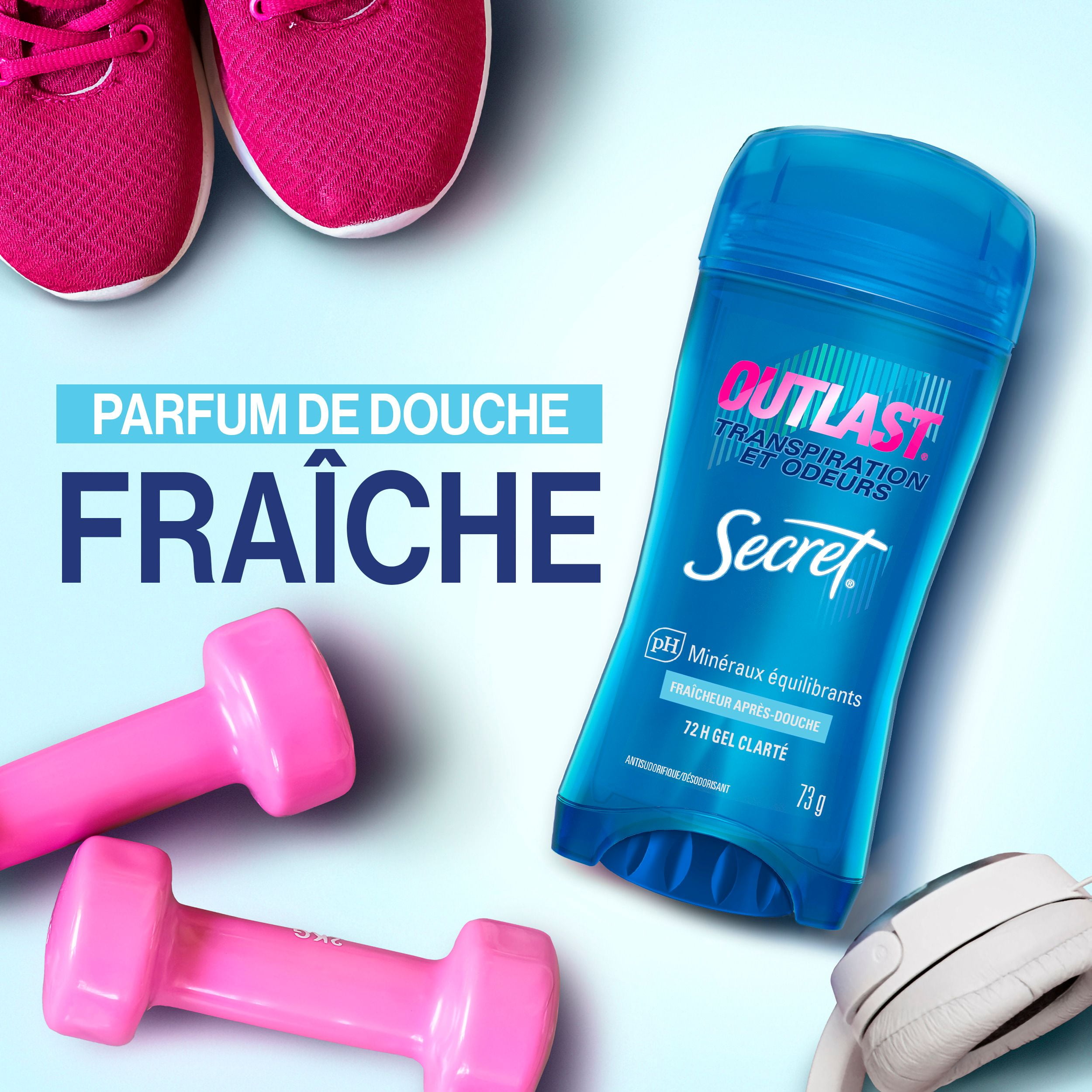 Secret Outlast Clear Gel Antiperspirant Deodorant for Women, Shower Fresh, 73G