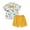 Yellow, variant on Musuos Kid Boys 2 Piece Set 6 12 18 24M 3 4Y Short Sleeve Dinosaur Print Shirts with Bowtie + Elastic Waist Shorts Toddler Baby Summer Outfits