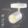 thumbnail image 4 of VANoopee Flush Mount LED Ceiling Spotlight Dimmable Adjustable Spotlight Directional Spot Lights Indoor Bright Can Accent Fixture for Living Room Bedroom - CRI90 Flicker Free 10W 800lm 3000K White, 4 of 8
