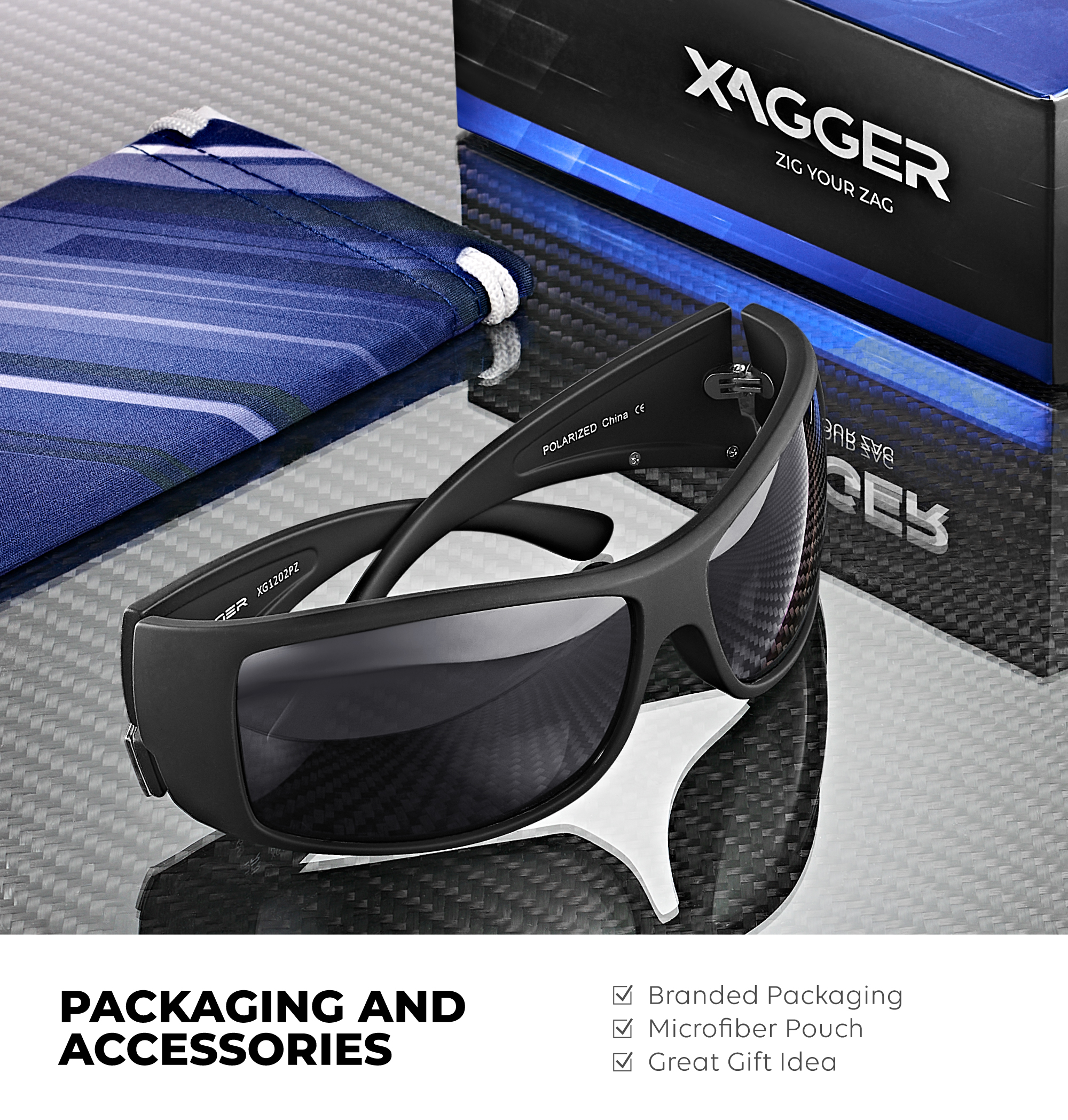 XAGGER Oversized Polarized Sport Sunglasses photo 4
