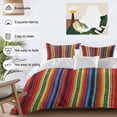 thumbnail image 4 of Rainbow Striped Bedding 3 Piece Duvet Cover Set California King, Boho Ethnic Colorful Lines Minimalist Soft Microfiber Comforter Cover with Zipper Closure & Pillowcases, FadeResistant Quilt Cover, 4 of 9