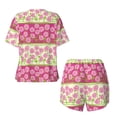 thumbnail image 5 of Naloa Flowers Women's Short-Sleeved Pajama Set, Loungewear, Summer pajamas, Breathable Cozy - Small, 5 of 9