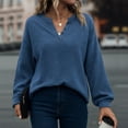 thumbnail image 2 of Womens Long Sleeve Sweaters Knit Button Shirt Lightweight Dressy Casual Basic Pullover Tops Fall Fashion, 2 of 8