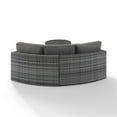 thumbnail image 3 of Crosley Catalina 2Pc Outdoor Wicker Sectional Set Gray/Gray - Sectional Sofa & Round Glass Top Coffee Table, 3 of 8