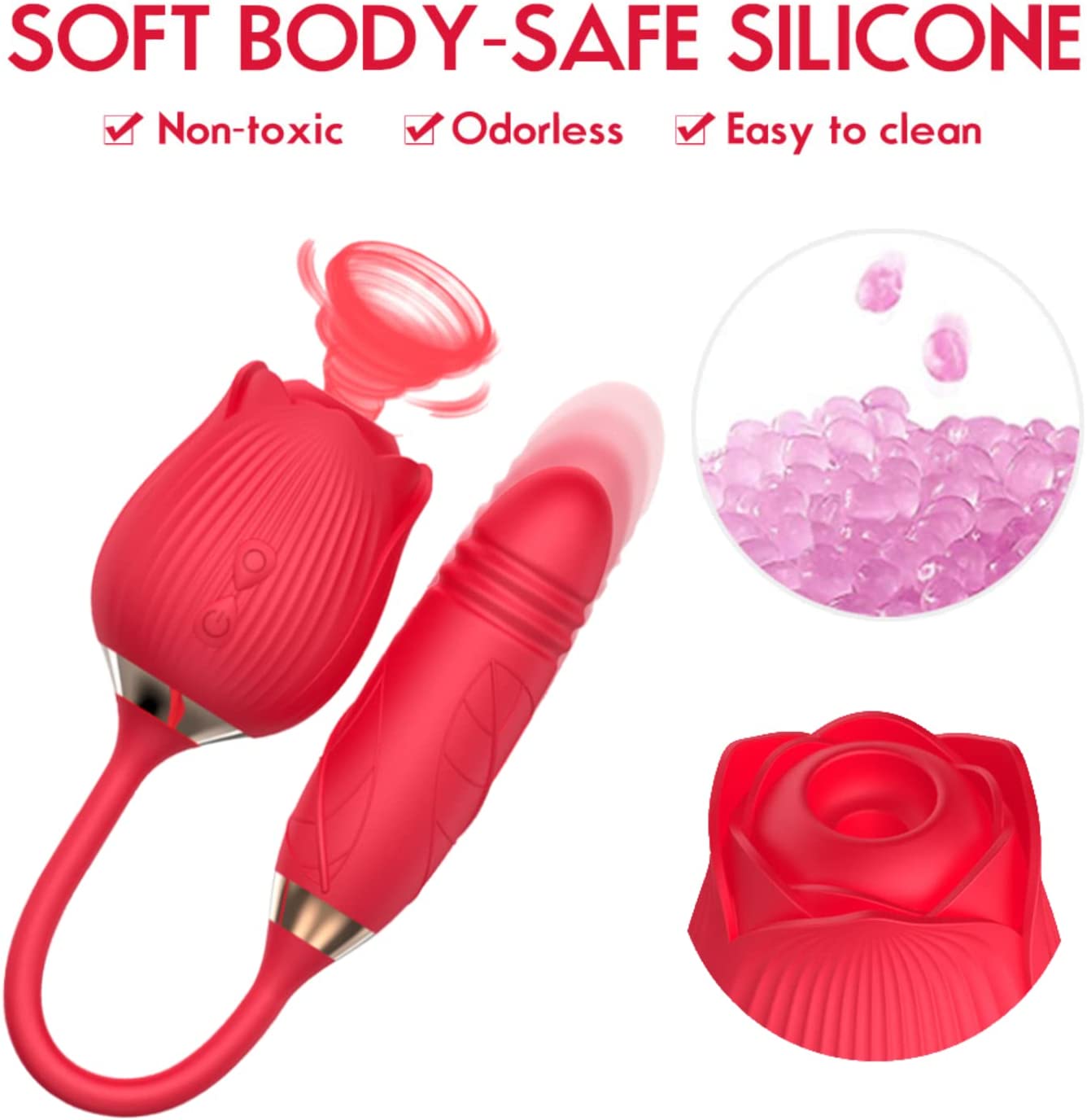CKK Roses Toy for Woman 2023 Rose Sex Stimulator for Women Rechargeable Sex  Electric Tools Adult Toy-Red