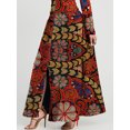 thumbnail image 4 of Vestido largo vintage para mujer, estilo bohemio, con estampado floral, ajustado, con cremallera, cuello vuelto, chaqueta de manga larga para mujer 2024, gabardina para mujer, 4 of 5