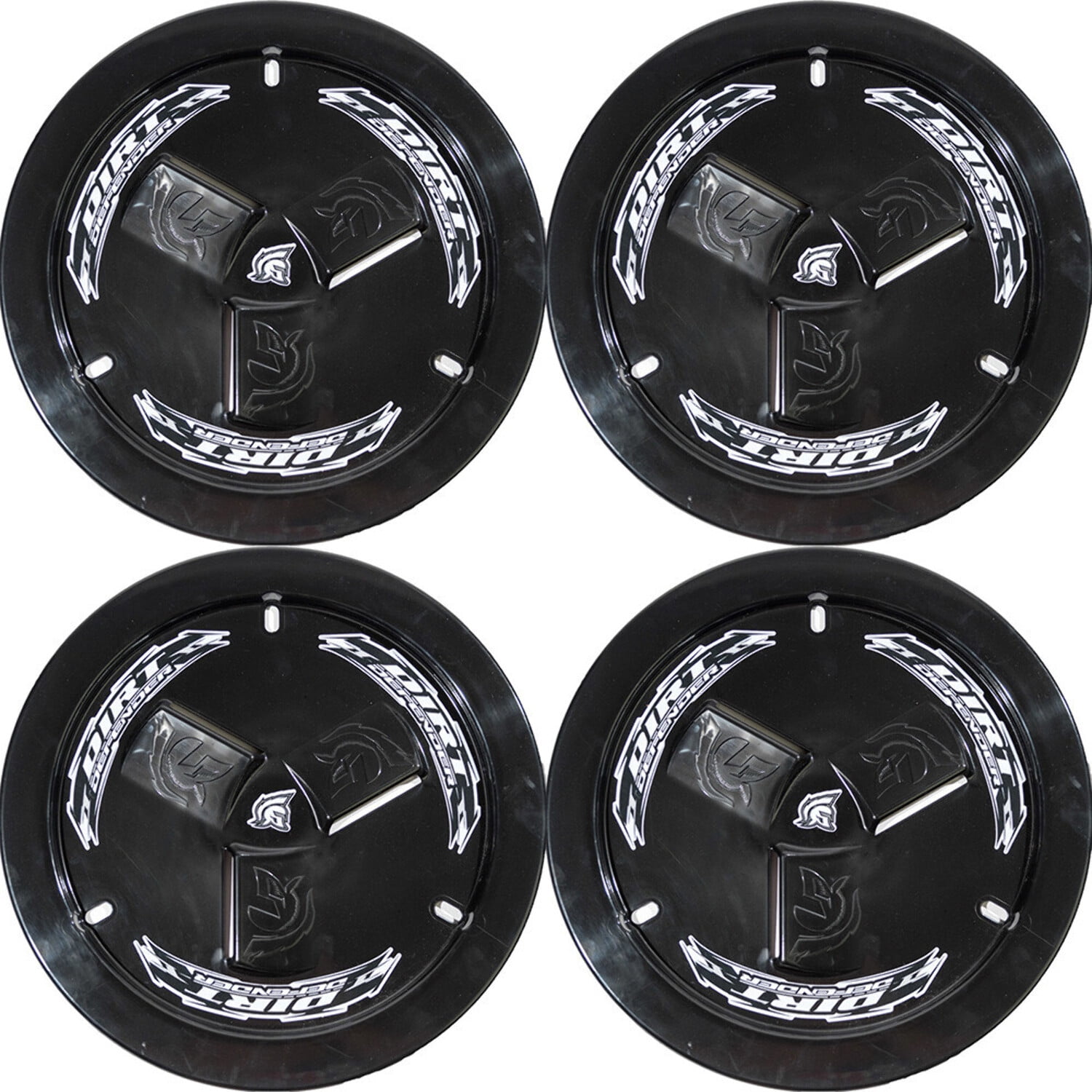 Dirt Defender 15 x 8 Vented Wheel Covers Mud Covers Black 4 Pack