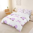 thumbnail image 3 of Erosebridal Garden Hydrandrea Flower Queen Duvet Cover Set for Girls, Kawaii Purple Bow-Tie Bedding, Reversible 3 Pieces, 1 Duvet Cover and 2 Pillowcases, No Comforter, 3 of 6